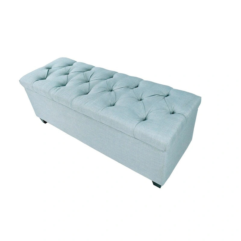 SOLE SECRET DUO Diamond Tufted Linen & Shoe Storage Bench - HTM100