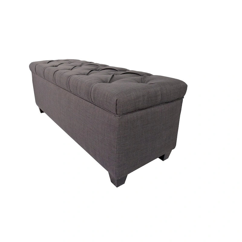SOLE SECRET DUO Diamond Tufted Linen & Shoe Storage Bench - HTM100