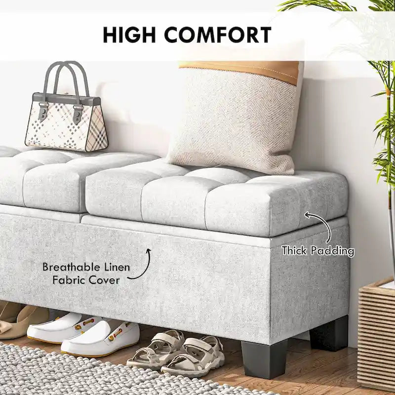 Upholstered End of Bed Bench with Steel Frame