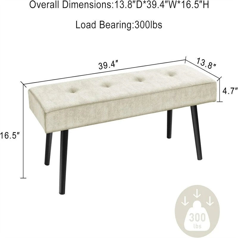 Entryway Bench - 39.4D x 13.8W x 16.5H