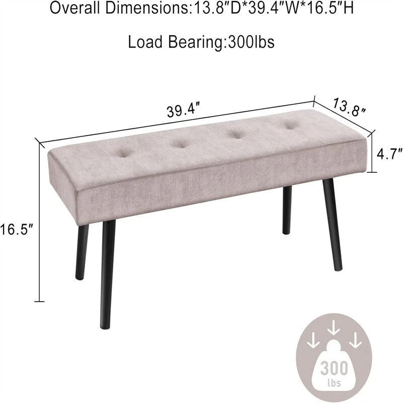 Entryway Bench - 39.4D x 13.8W x 16.5H