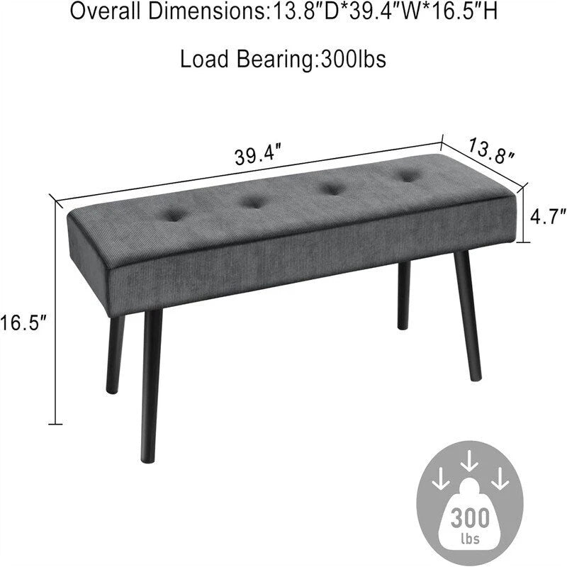 Entryway Bench - 39.4D x 13.8W x 16.5H