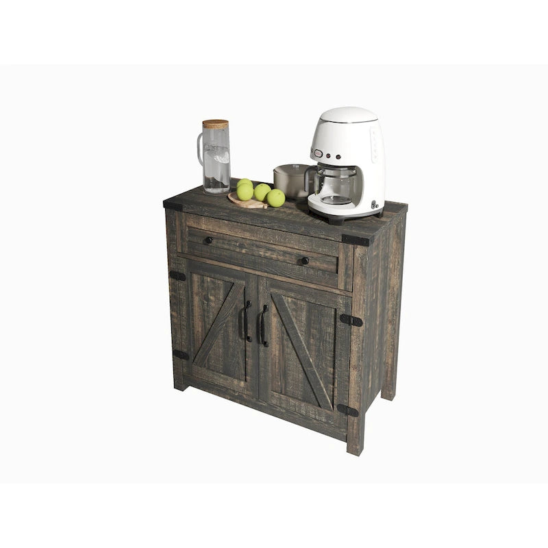 Double Barn Door Accent Cabinet