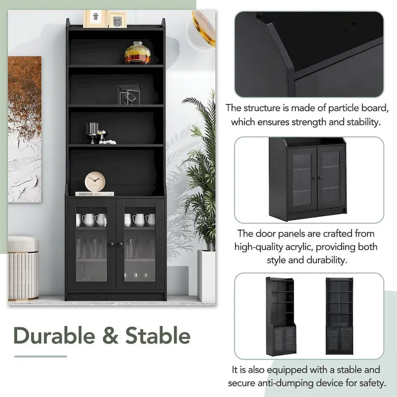 Tall Cabinet with Adjustable Shelves for Living Room