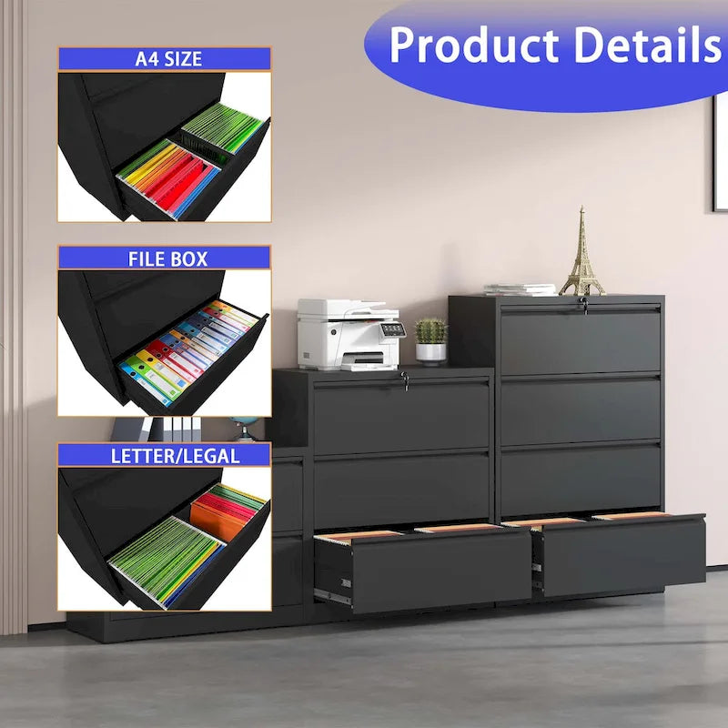2-Drawer Metal Filing Cabinet with Lock for Home Office
