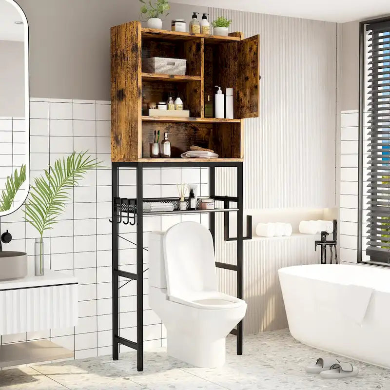 Mieres Over The Toilet Storage, 4-Tier Over-The-Toilet Space Saver Organizer Rack, Bathroom Organizer Over Toilet - N/A