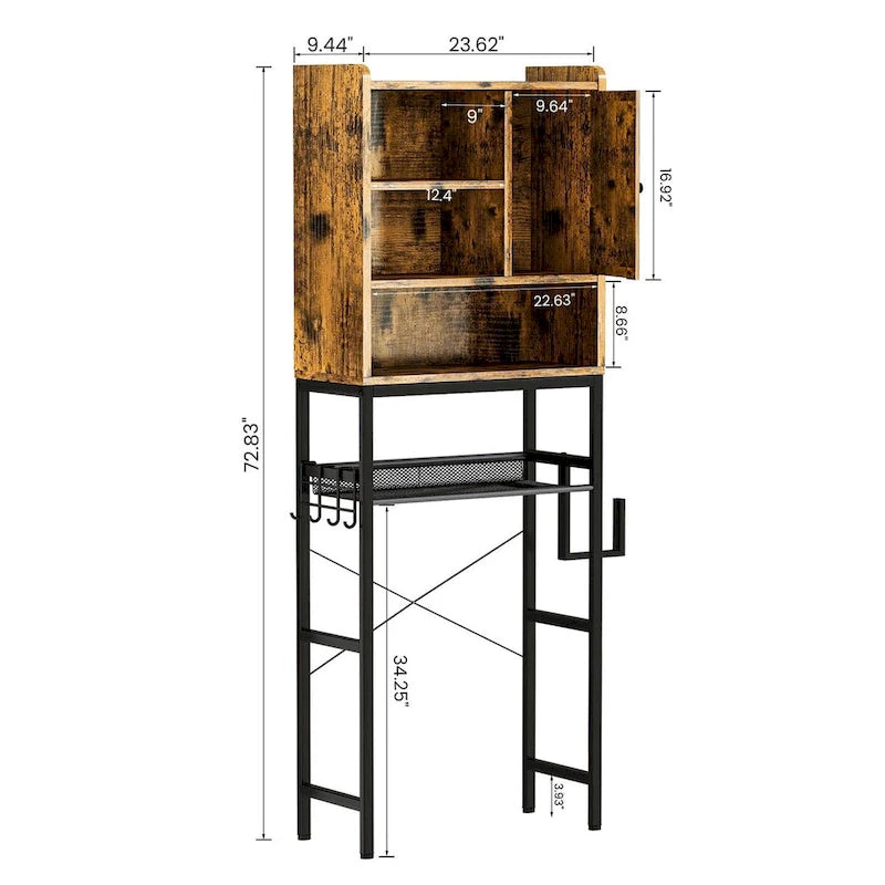 Mieres Over The Toilet Storage, 4-Tier Over-The-Toilet Space Saver Organizer Rack, Bathroom Organizer Over Toilet - N/A