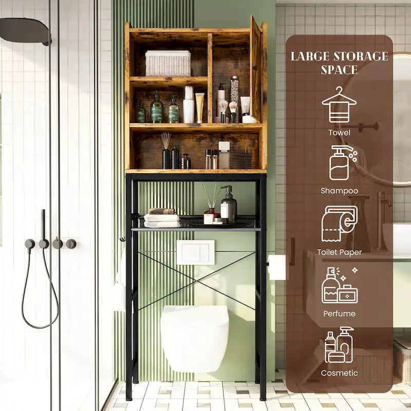 Mieres Over The Toilet Storage, 4-Tier Over-The-Toilet Space Saver Organizer Rack, Bathroom Organizer Over Toilet - N/A