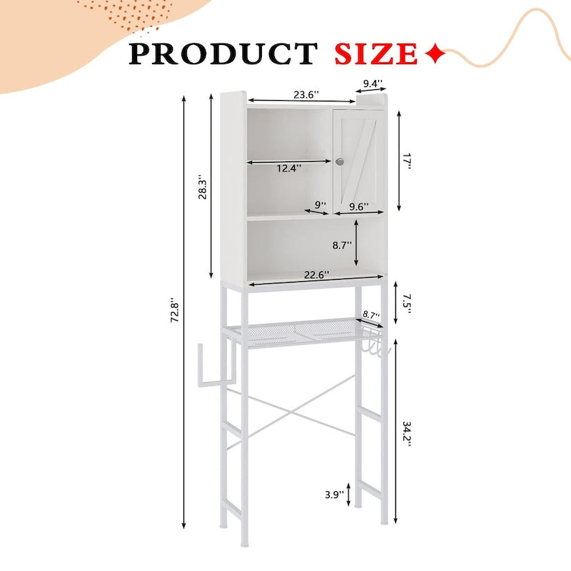 Mieres Over The Toilet Storage, 4-Tier Over-The-Toilet Space Saver Organizer Rack, Bathroom Organizer Over Toilet - N/A